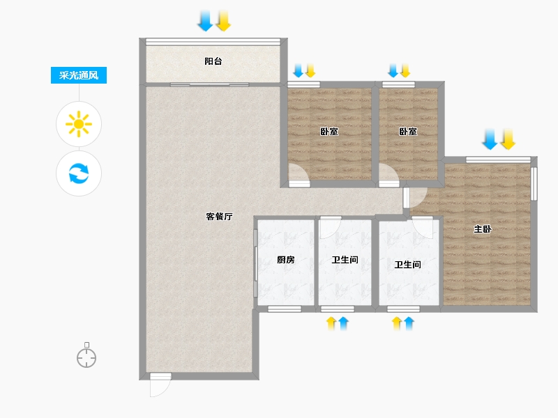 广东省-深圳市-兰亭国际名园-118.90-户型库-采光通风