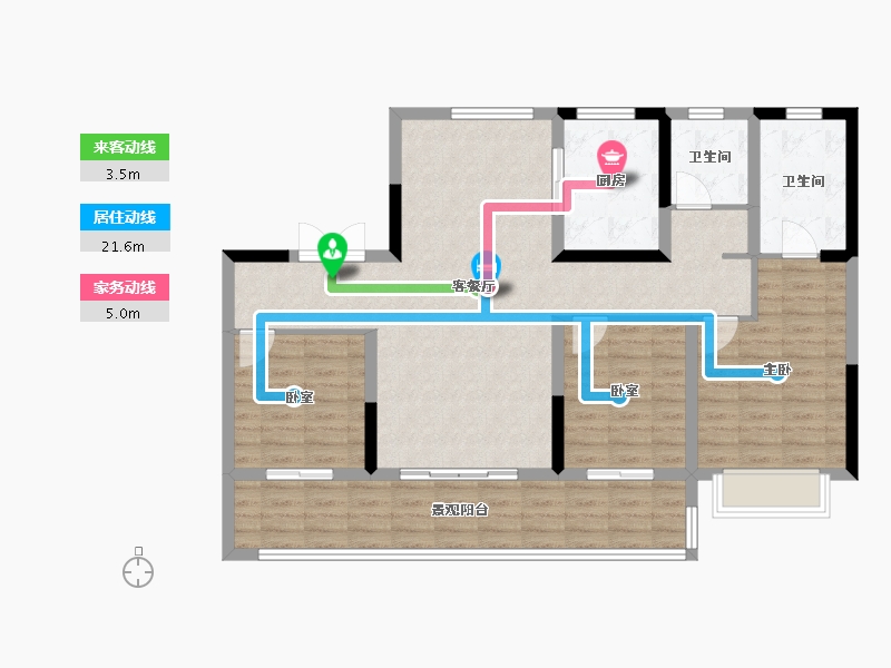 陕西省-咸阳市-明丰·雲庐-107.76-户型库-动静线