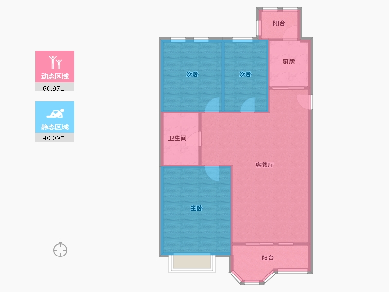 天津-天津市-道俊华园-92.80-户型库-动静分区