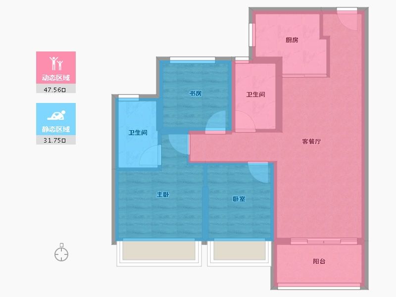 四川省-攀枝花市-伊顿江山阅-70.00-户型库-动静分区