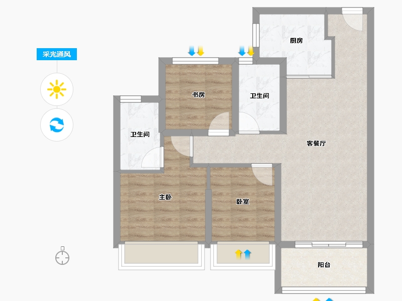 四川省-攀枝花市-伊顿江山阅-70.00-户型库-采光通风