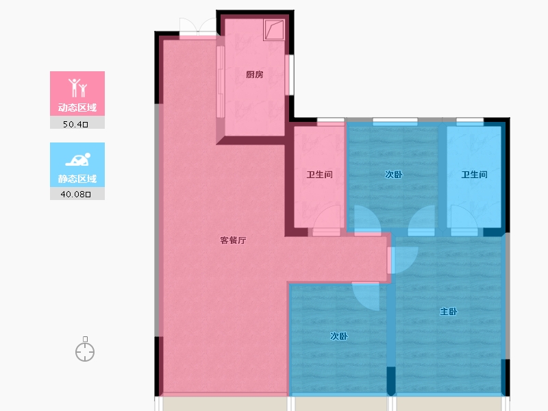 内蒙古自治区-包头市-吾悦和府四期-92.00-户型库-动静分区