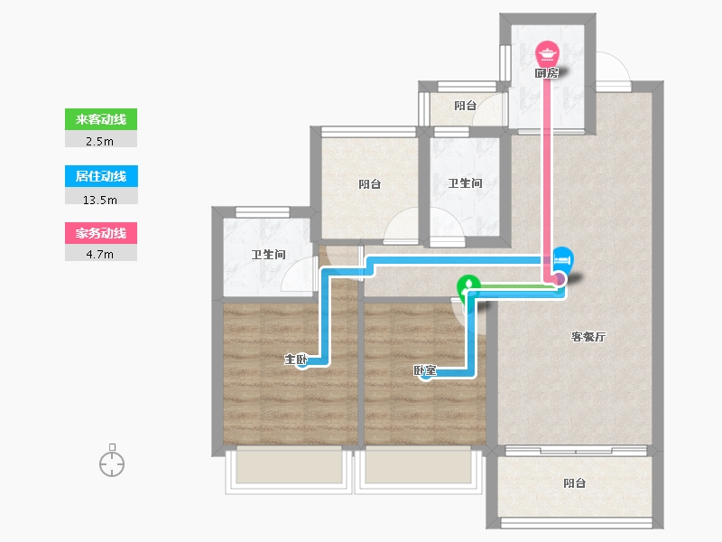 广东省-惠州市-茂基华亭-70.65-户型库-动静线