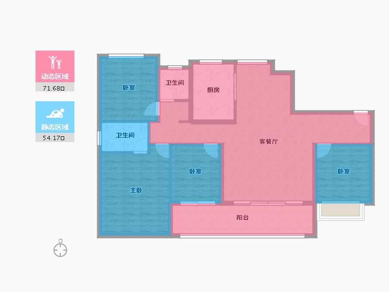 福建省-漳州市-建发朗云-113.84-户型库-动静分区