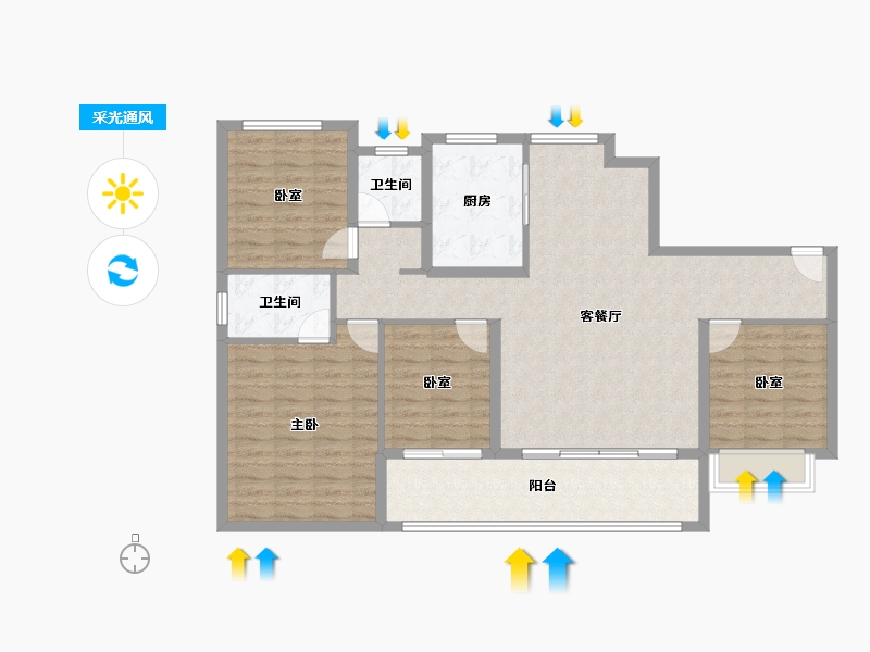 福建省-漳州市-建发朗云-113.84-户型库-采光通风