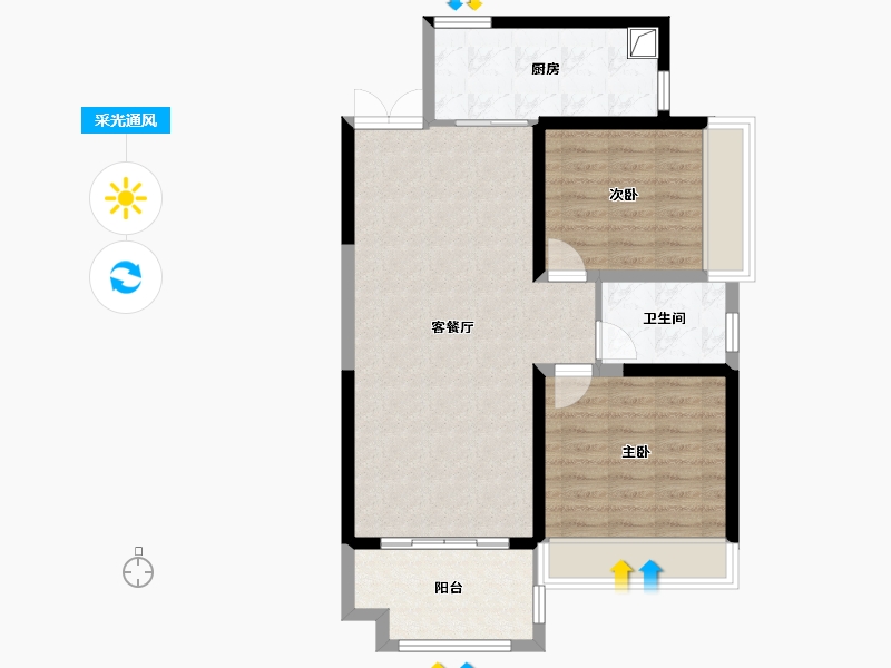 海南省-海口市-海航豪庭南苑-三区-84.01-户型库-采光通风