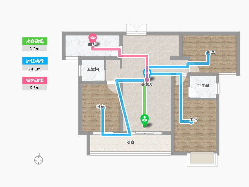 陕西省-宝鸡市-紫汀佳苑-83.98-户型库-动静线