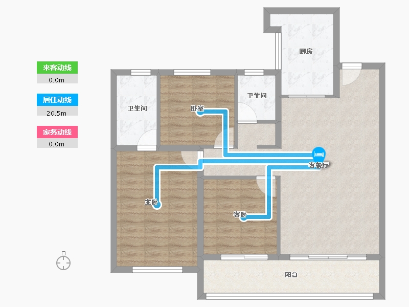 陕西省-榆林市-臻悦府-90.41-户型库-动静线