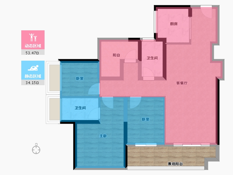 广东省-佛山市-顺控金地•熙悦湾-86.10-户型库-动静分区