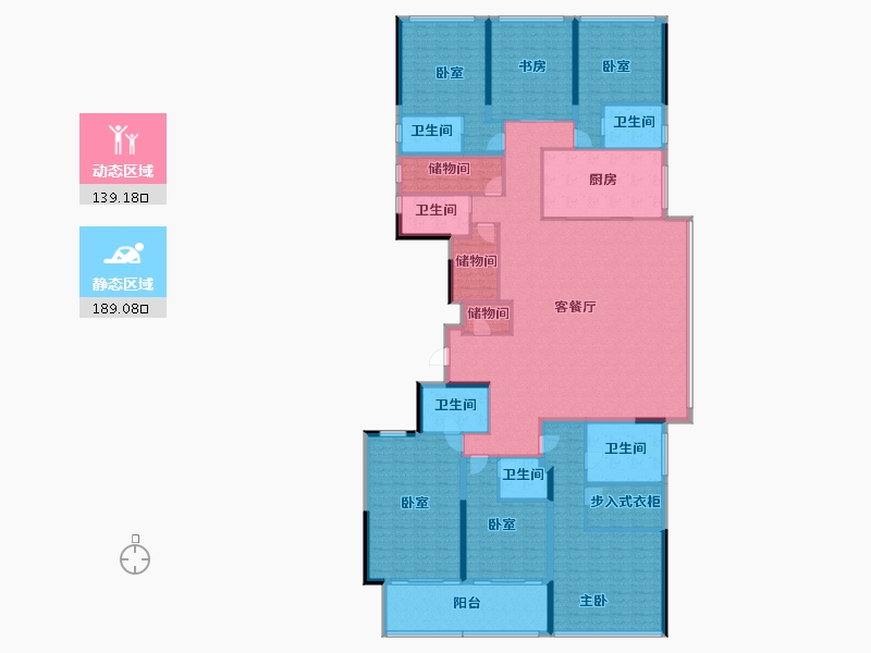 浙江省-杭州市-滨江揽潮华庭-302.46-户型库-动静分区