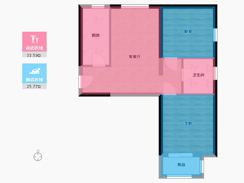 北京-北京市-瑞平家园-61.60-户型库-动静分区