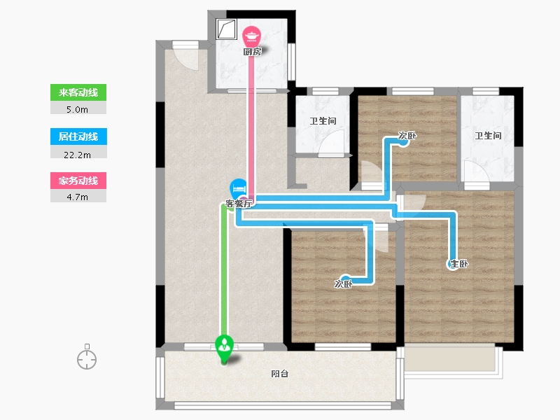 云南省-曲靖市-龙园小区-94.40-户型库-动静线