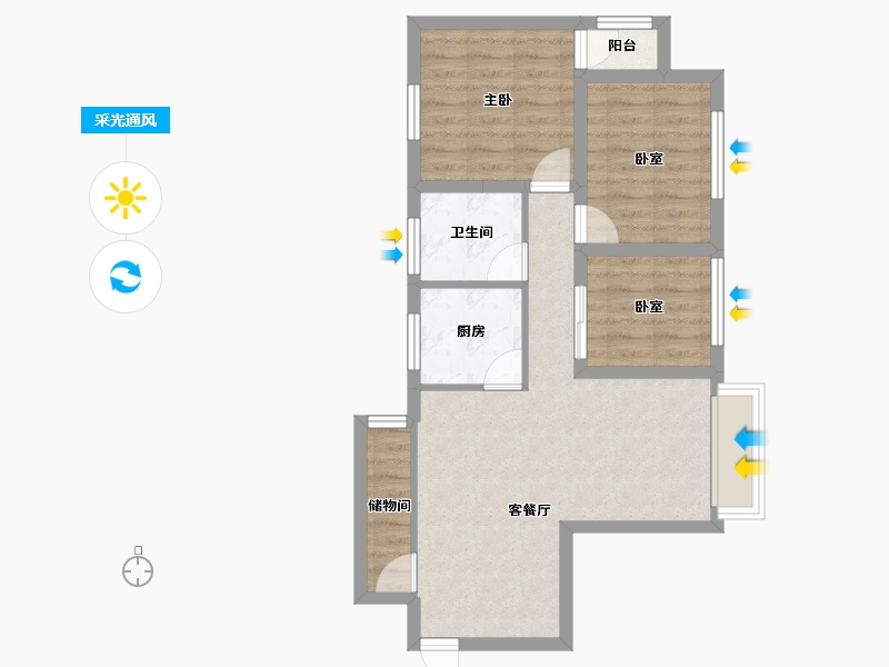 广东省-深圳市-华丽花园-65.30-户型库-采光通风