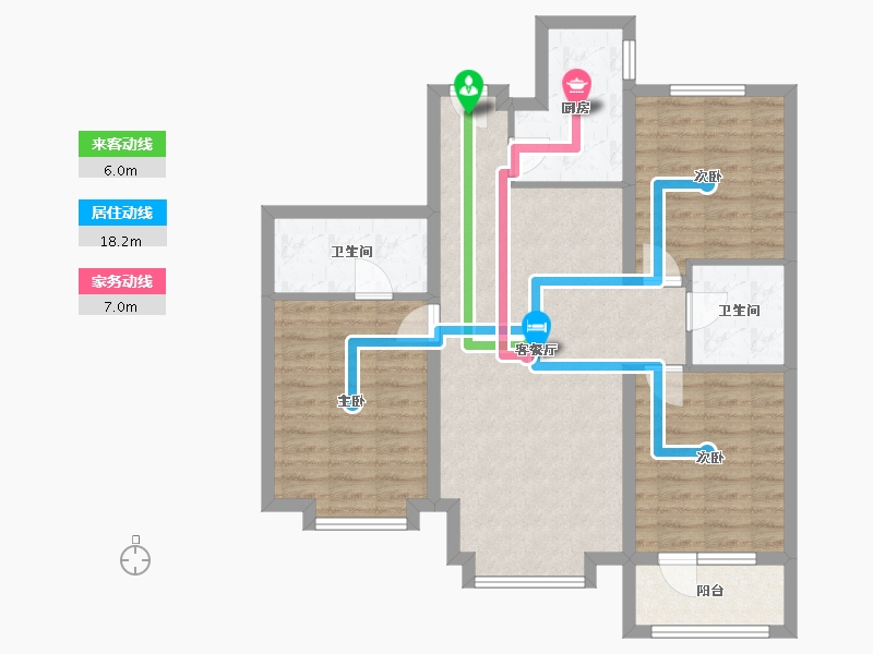 河北省-张家口市-新明轩小区-98.00-户型库-动静线