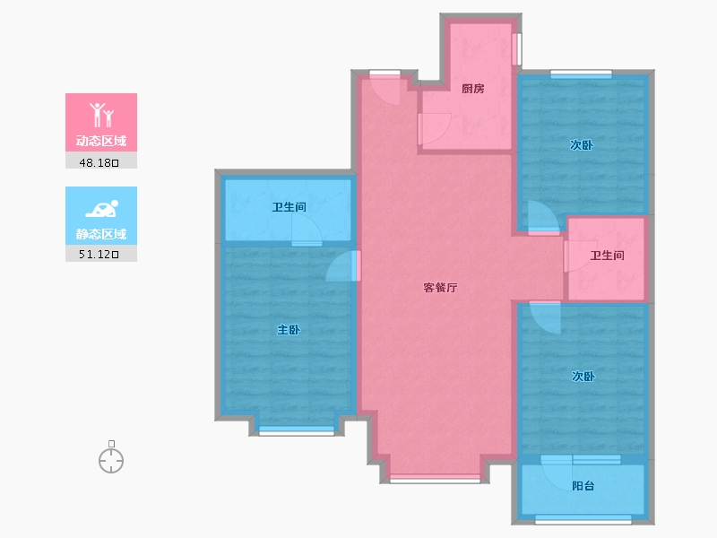 河北省-张家口市-新明轩小区-98.00-户型库-动静分区