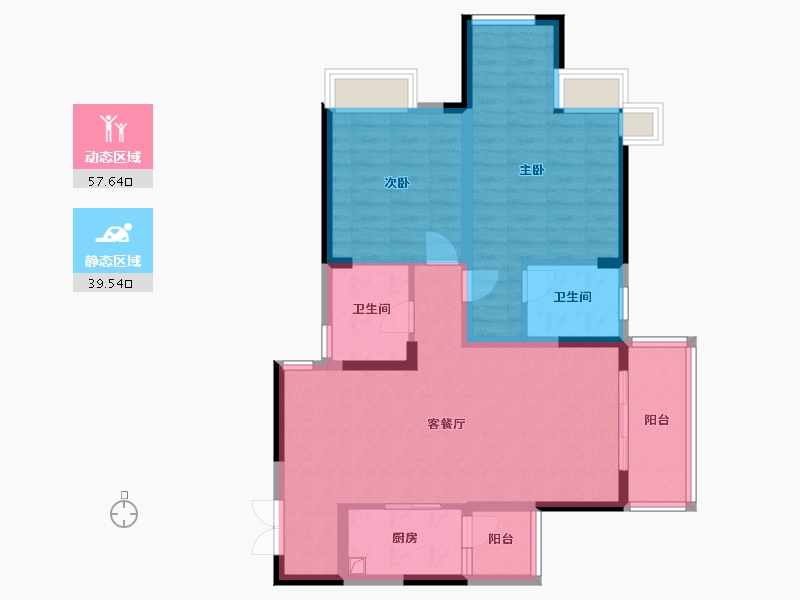 重庆-重庆市-协信天骄城-86.60-户型库-动静分区