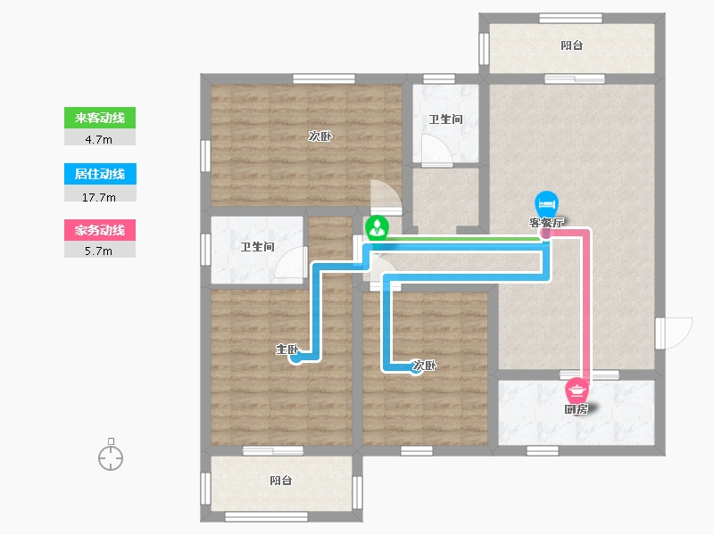 陕西省-宝鸡市-鸿德·凤仪国际-105.04-户型库-动静线