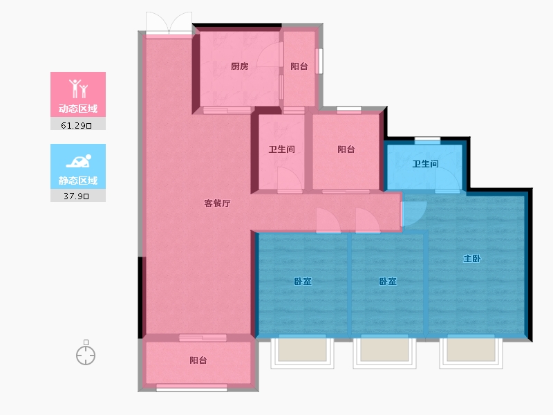 广东省-广州市-新世界云耀-88.27-户型库-动静分区