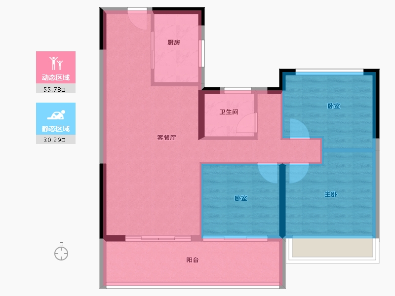 江苏省-泰州市-龙信骏园-77.60-户型库-动静分区