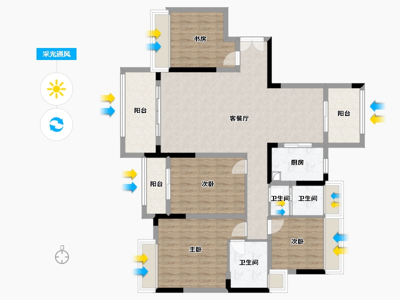 湖南省-永州市-步步高新天地-118.24-户型库-采光通风