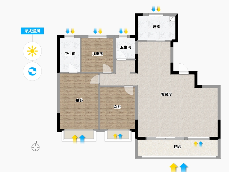 浙江省-杭州市-绿园-240.00-户型库-采光通风