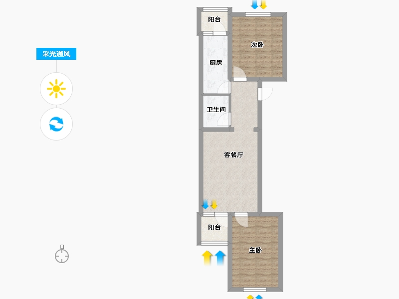 北京-北京市-西马庄园-56.00-户型库-采光通风