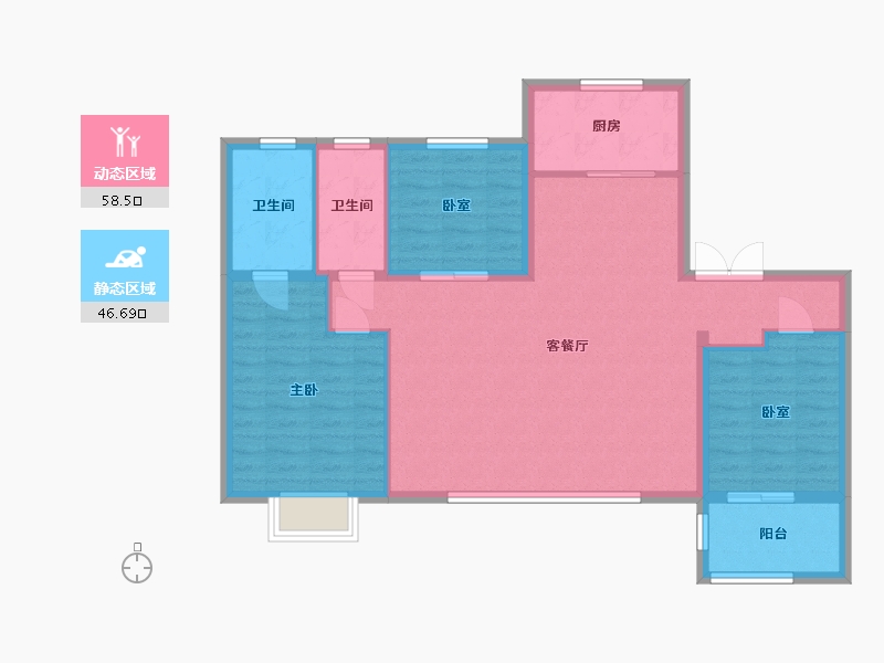 河北省-邢台市-为福万和中心-95.35-户型库-动静分区