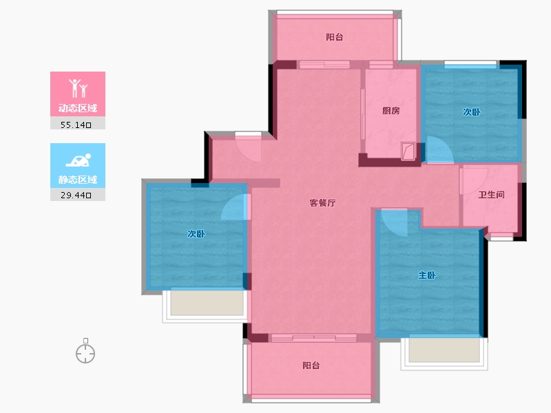 四川省-成都市-高投锦悦府-78.58-户型库-动静分区