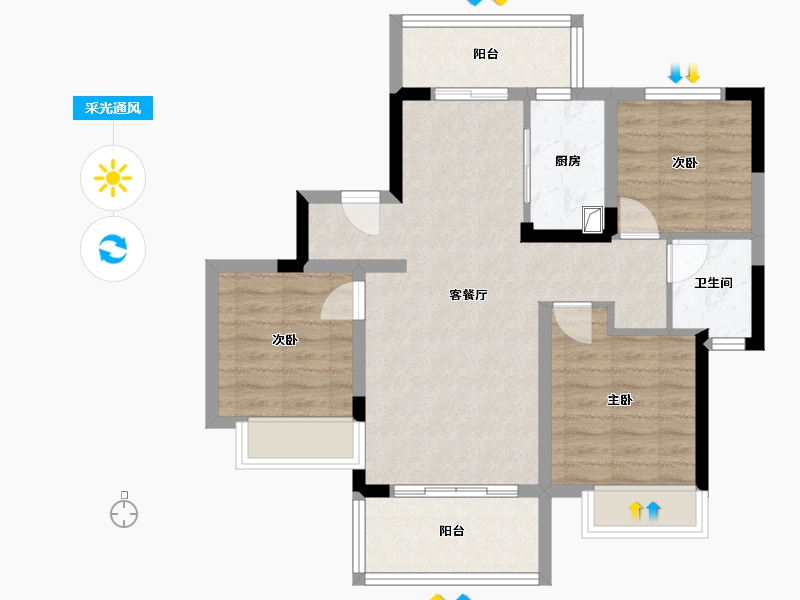 四川省-成都市-高投锦悦府-78.58-户型库-采光通风