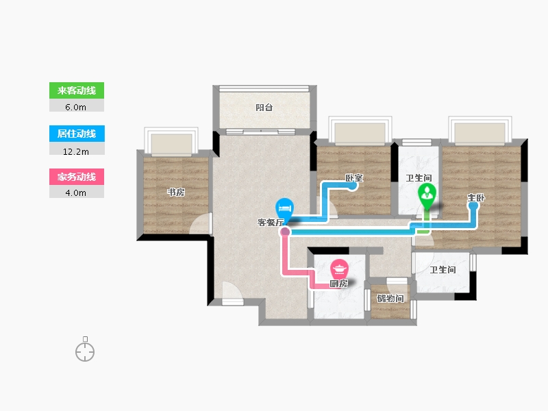 重庆-重庆市-中国铁建山语桃源-74.22-户型库-动静线