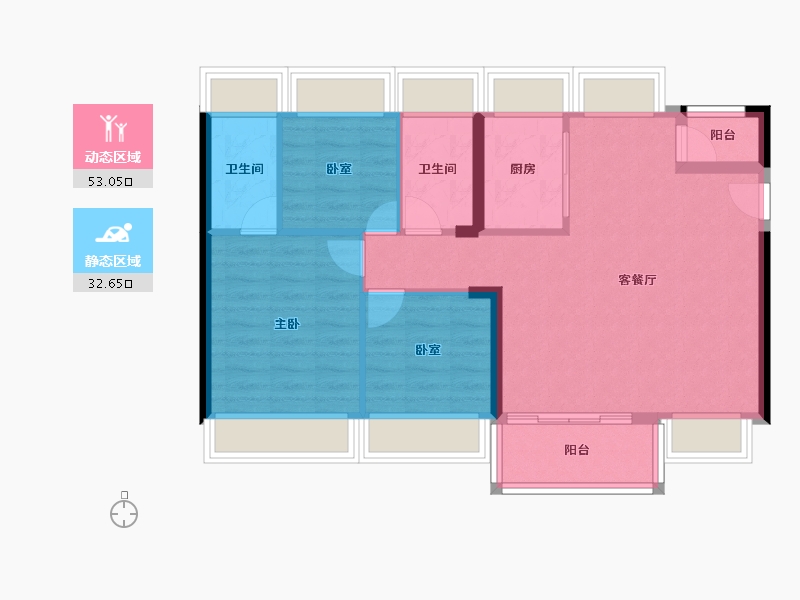 广东省-深圳市-宏发悦见公园里-77.25-户型库-动静分区