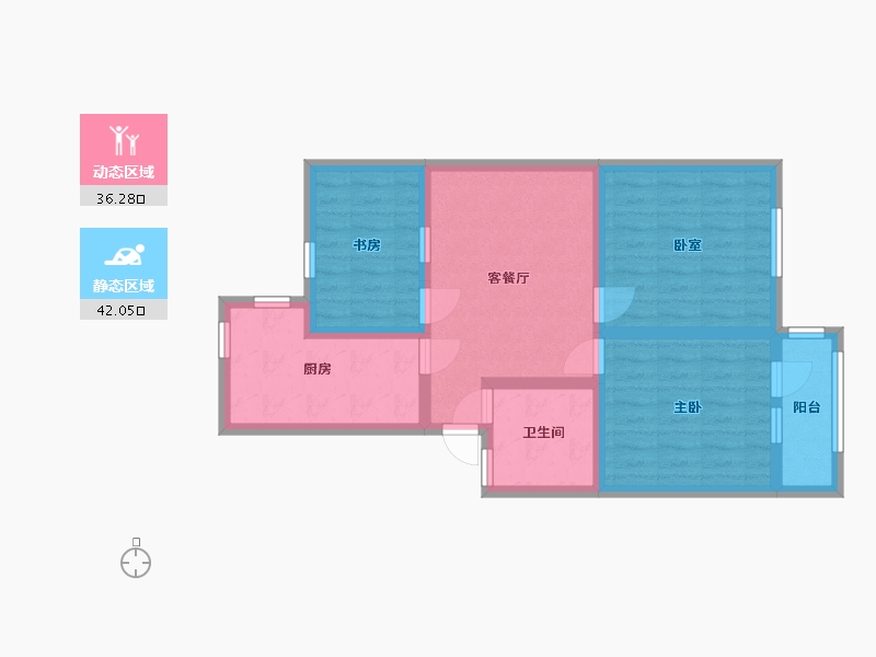 河北省-廊坊市-建华里小区-85.20-户型库-动静分区