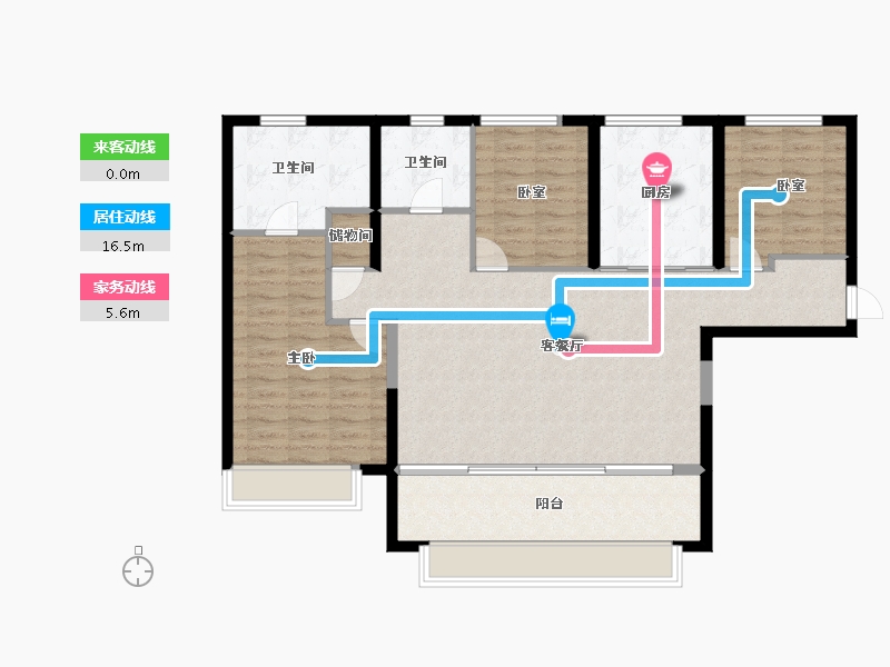 甘肃省-兰州市-万科水晶城-112.00-户型库-动静线