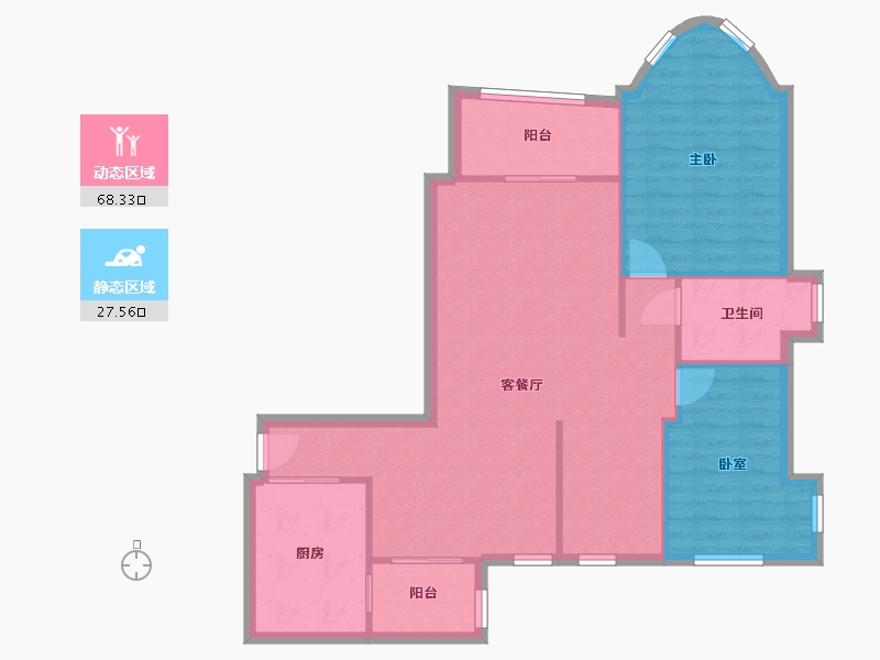 广东省-广州市-逸景翠园-115.20-户型库-动静分区