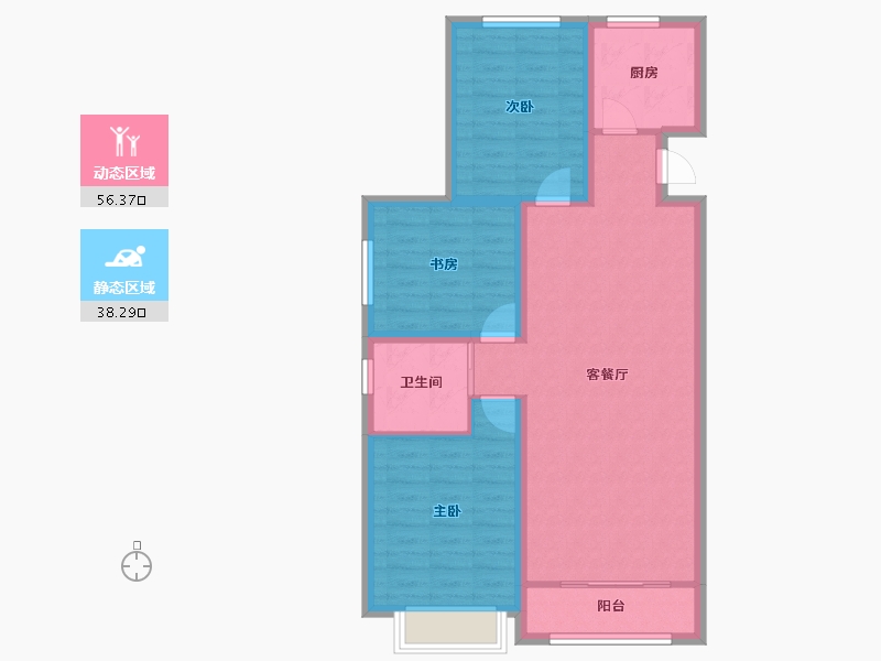 山西省-晋中市-福瑞新城-84.96-户型库-动静分区