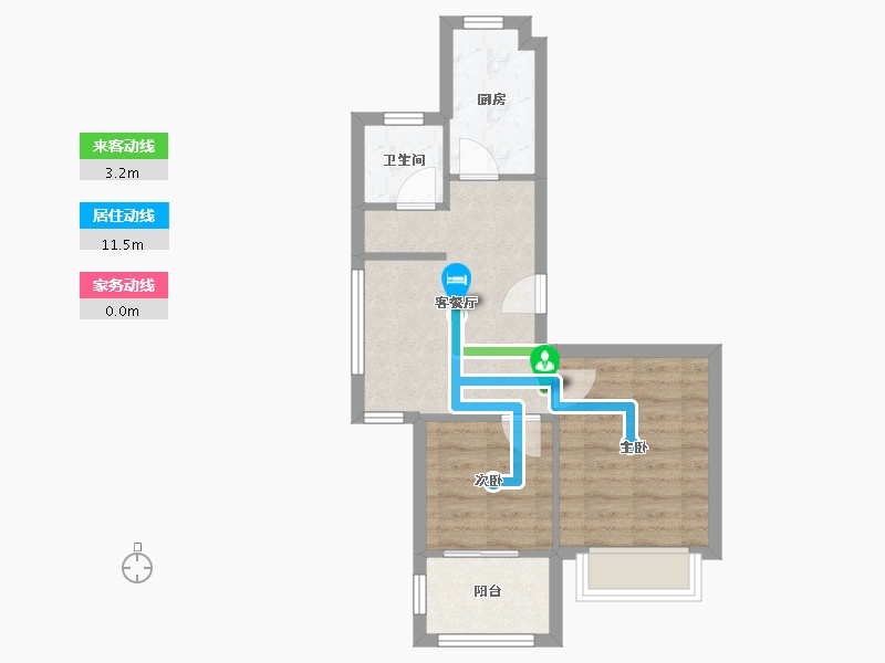 浙江省-宁波市-李渡湾-57.83-户型库-动静线