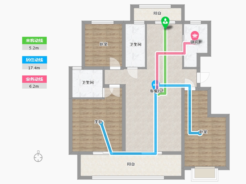 安徽省-淮南市-淮南文商城3期C区-102.40-户型库-动静线