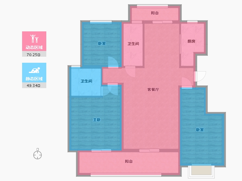 安徽省-淮南市-淮南文商城3期C区-102.40-户型库-动静分区