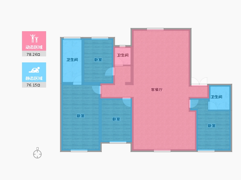 内蒙古自治区-呼和浩特市-伊泰华府瑞吉-139.64-户型库-动静分区