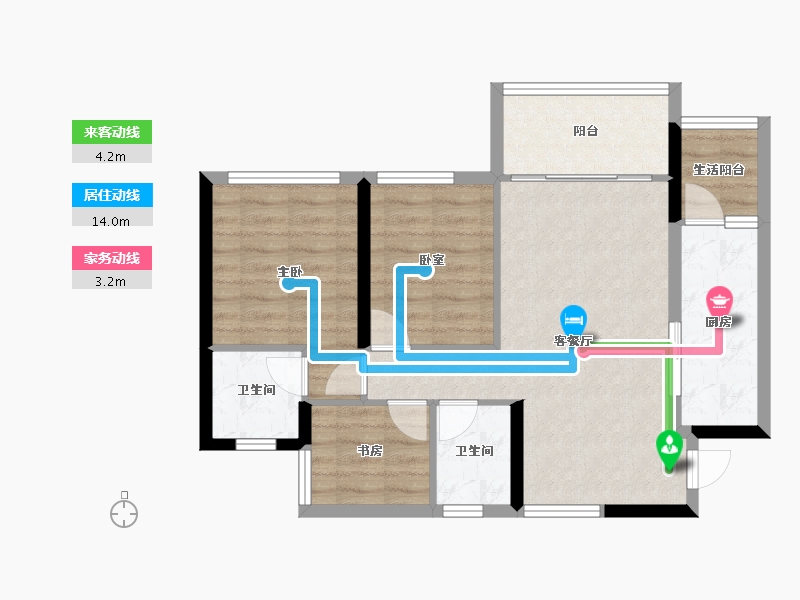 贵州省-贵阳市-上官華府-70.87-户型库-动静线