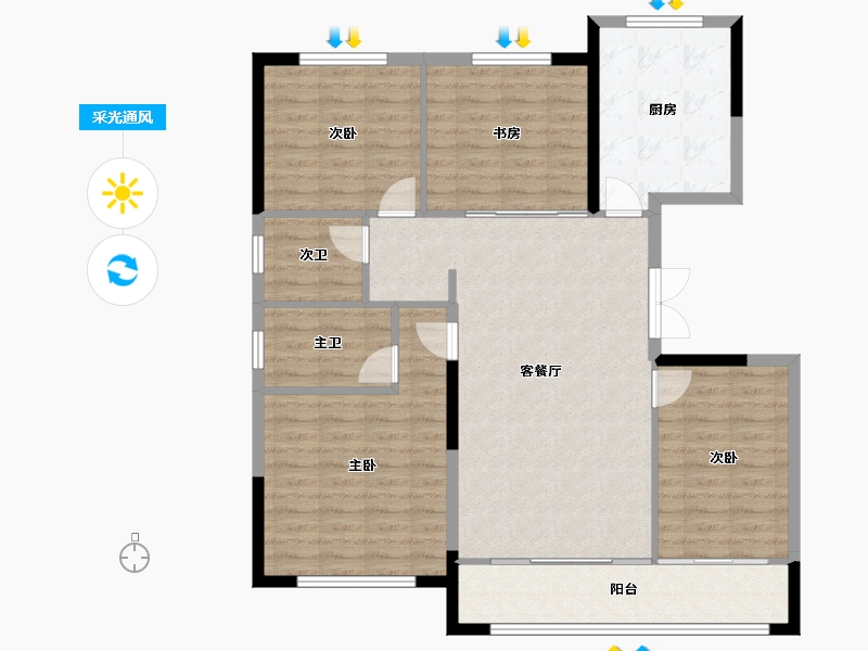 宁夏回族自治区-银川市-宁夏中房悦庭-112.16-户型库-采光通风