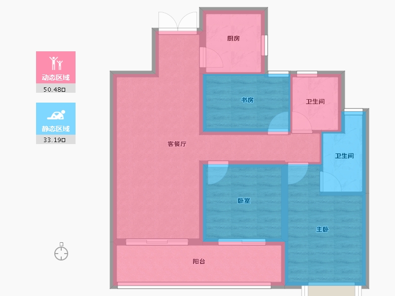 江西省-南昌市-汇仁欣光花园-74.00-户型库-动静分区