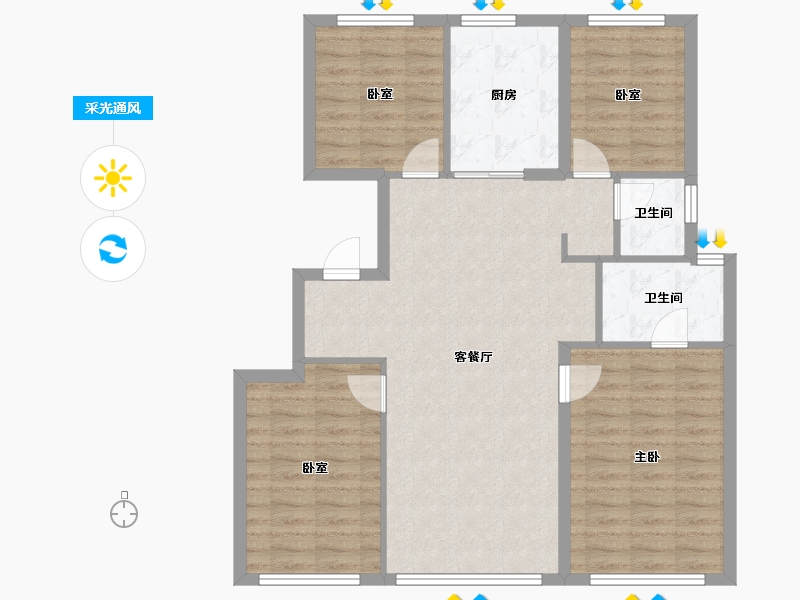 北京-北京市-招商璀璨公元-97.04-户型库-采光通风