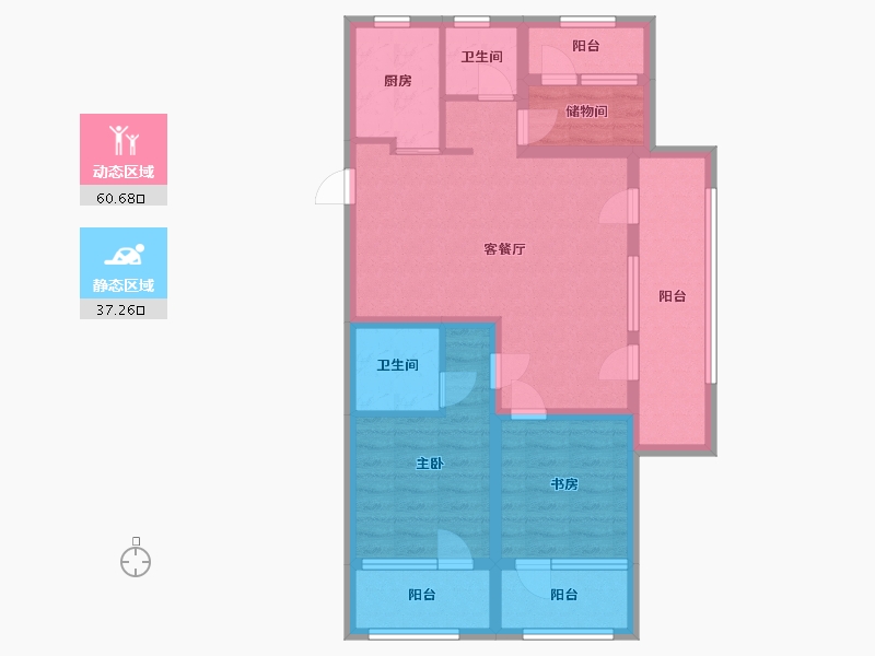 山东省-青岛市-保利锦上-83.88-户型库-动静分区