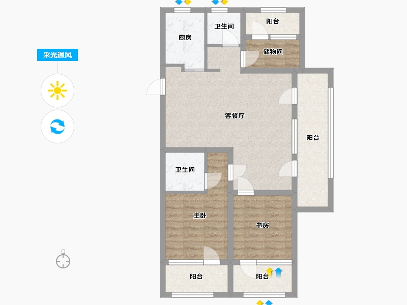 山东省-青岛市-保利锦上-83.88-户型库-采光通风