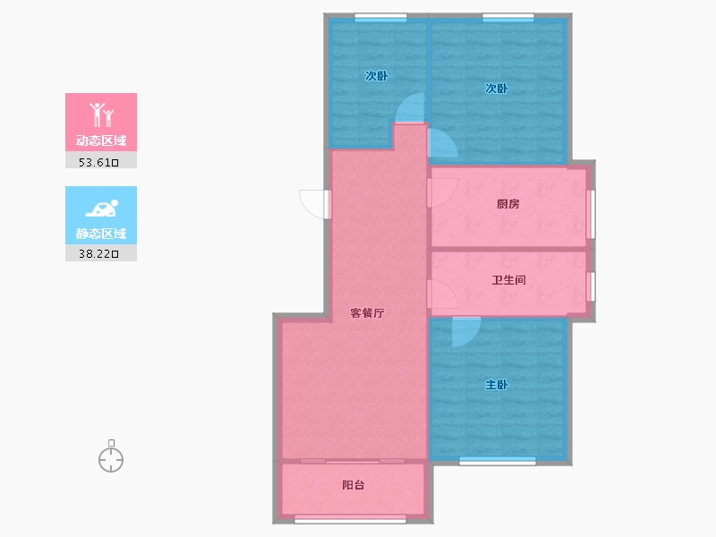 山东省-威海市-水岸名邸-88.00-户型库-动静分区