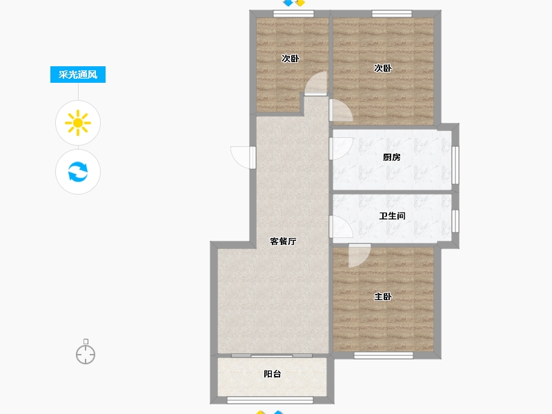 山东省-威海市-水岸名邸-88.00-户型库-采光通风