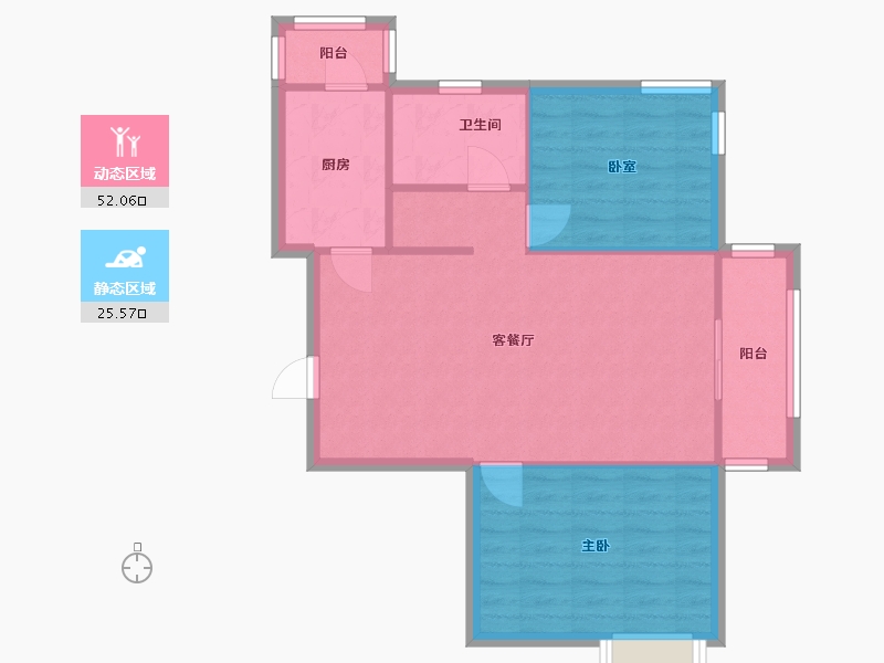 天津-天津市-富瀛洲花园-69.10-户型库-动静分区