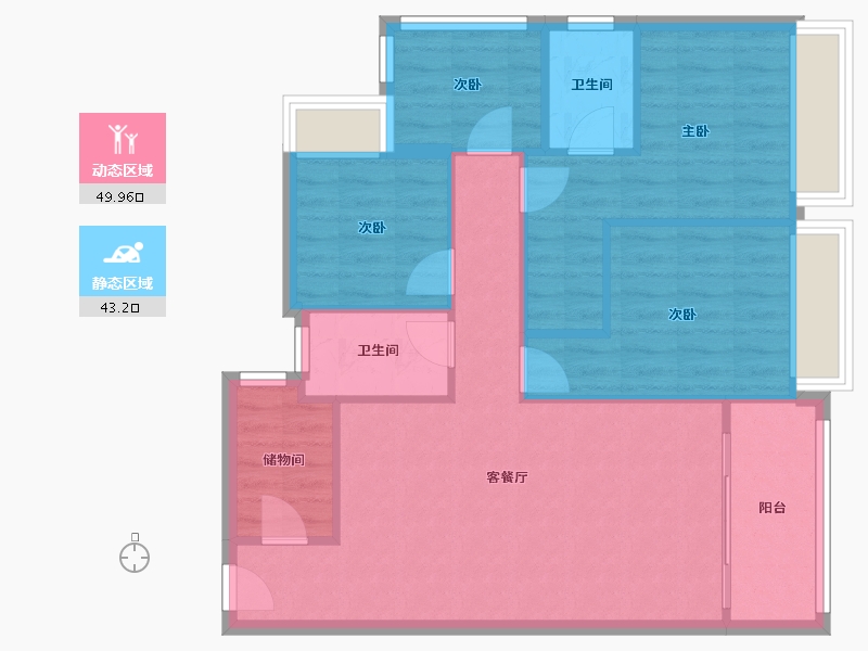 广东省-中山市-合景招商映月台-78.40-户型库-动静分区