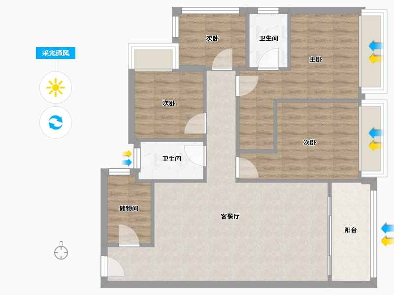 广东省-中山市-合景招商映月台-78.40-户型库-采光通风